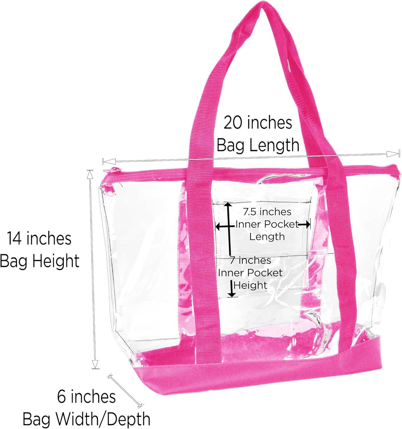 imageDALIX Clear Shopping Bag Security Work Tote Shoulder Bag Womens HandbagHot Pink