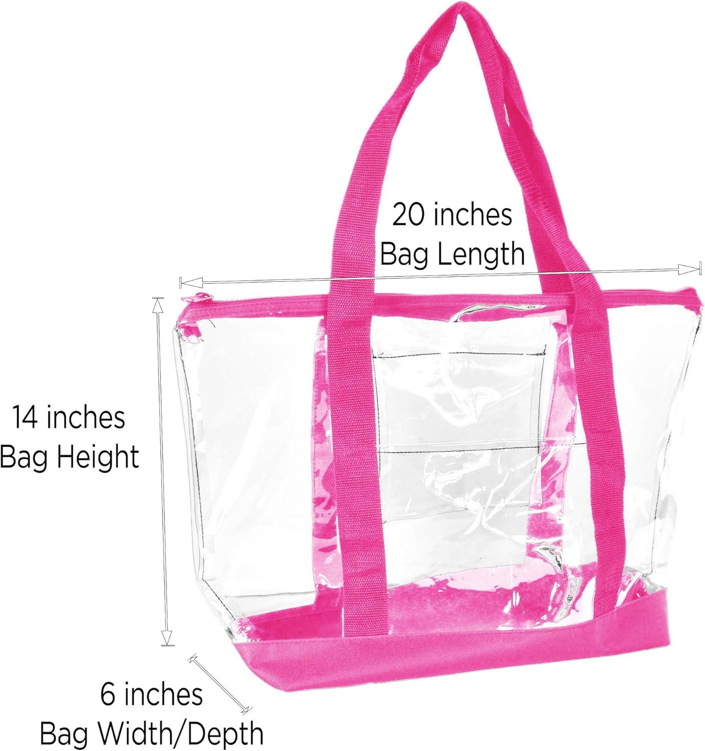 imageDALIX Clear Shopping Bag Security Work Tote Shoulder Bag Womens HandbagHot Pink