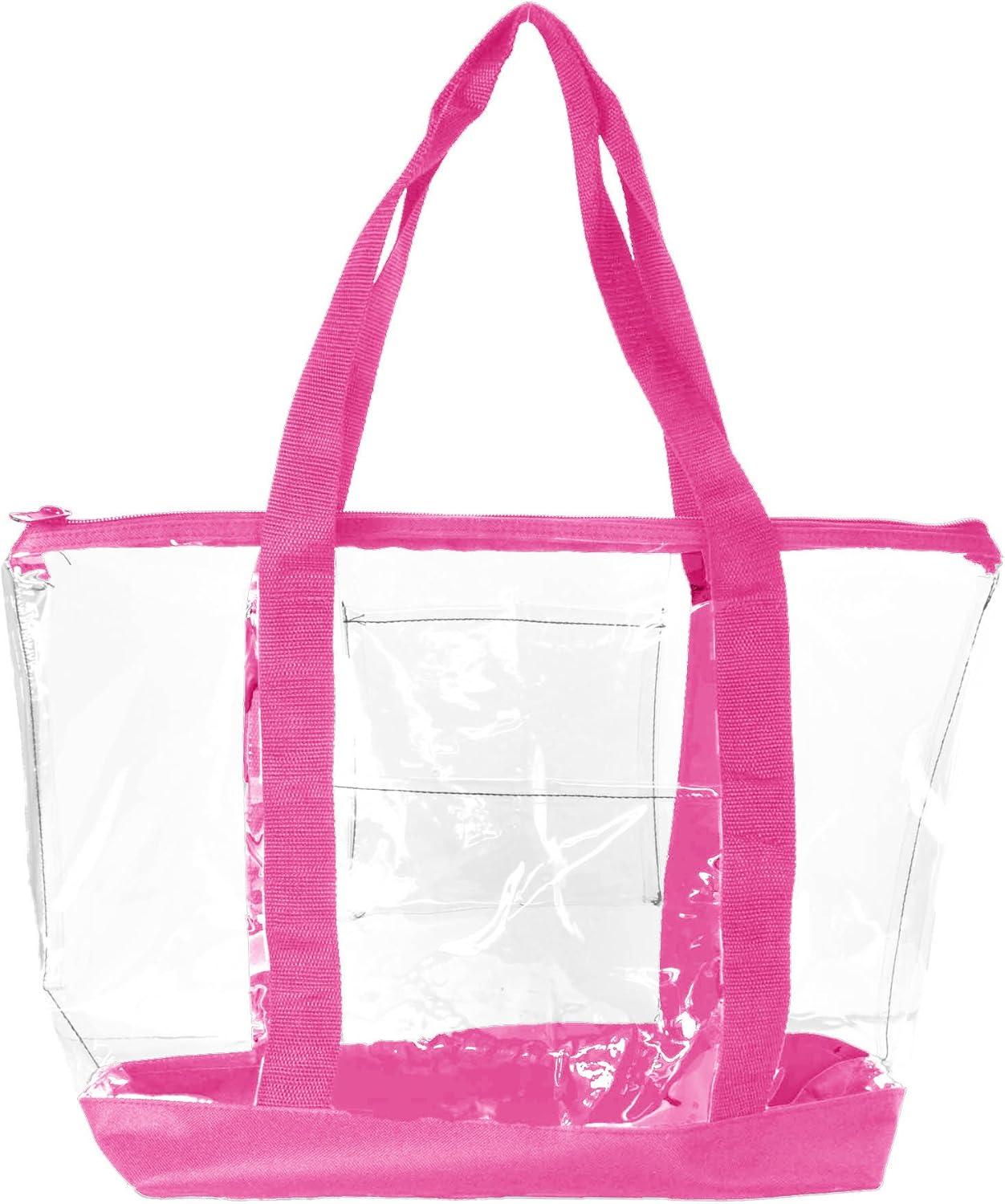 imageDALIX Clear Shopping Bag Security Work Tote Shoulder Bag Womens HandbagHot Pink