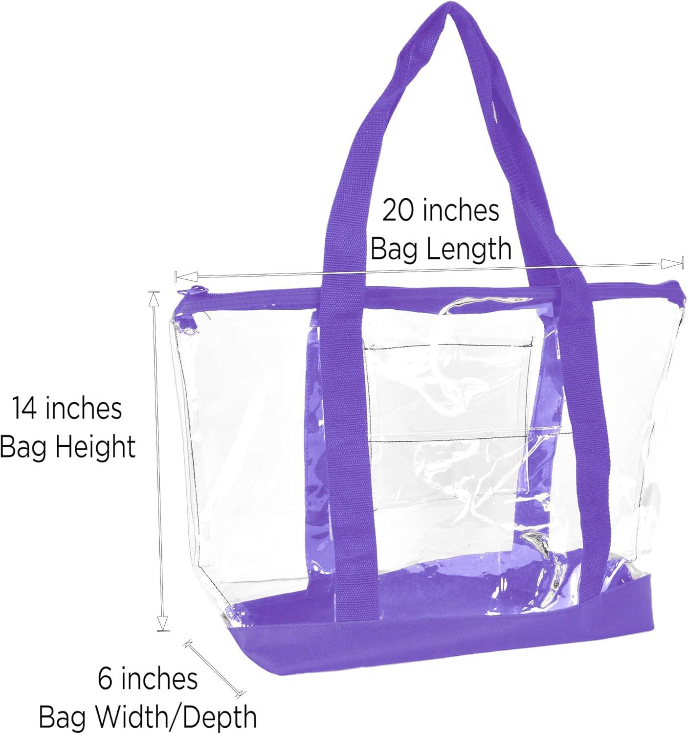 imageDALIX Clear Shopping Bag Security Work Tote Shoulder Bag Womens HandbagPurple