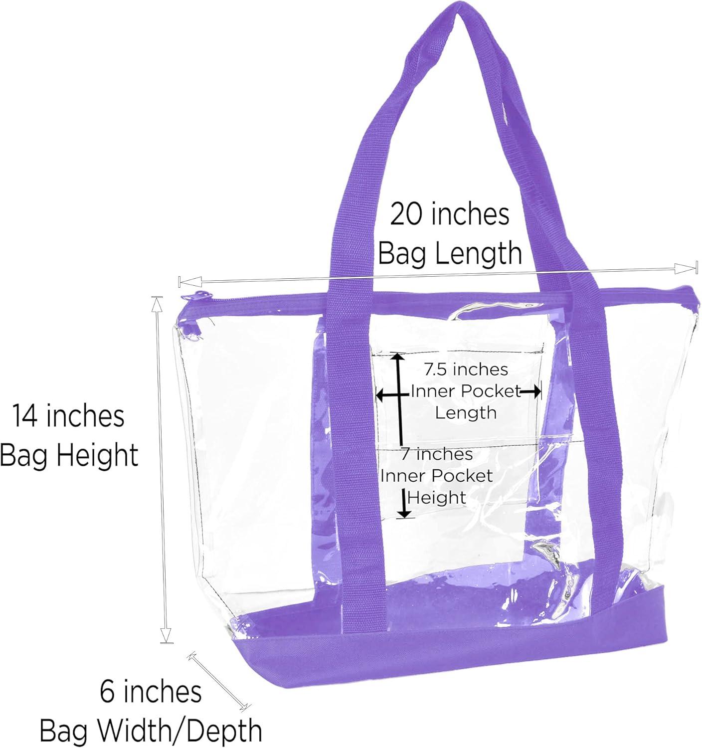 imageDALIX Clear Shopping Bag Security Work Tote Shoulder Bag Womens HandbagPurple