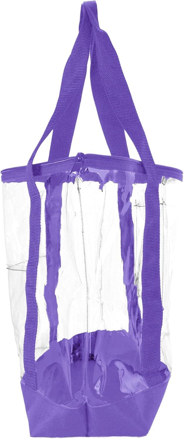 imageDALIX Clear Shopping Bag Security Work Tote Shoulder Bag Womens HandbagPurple