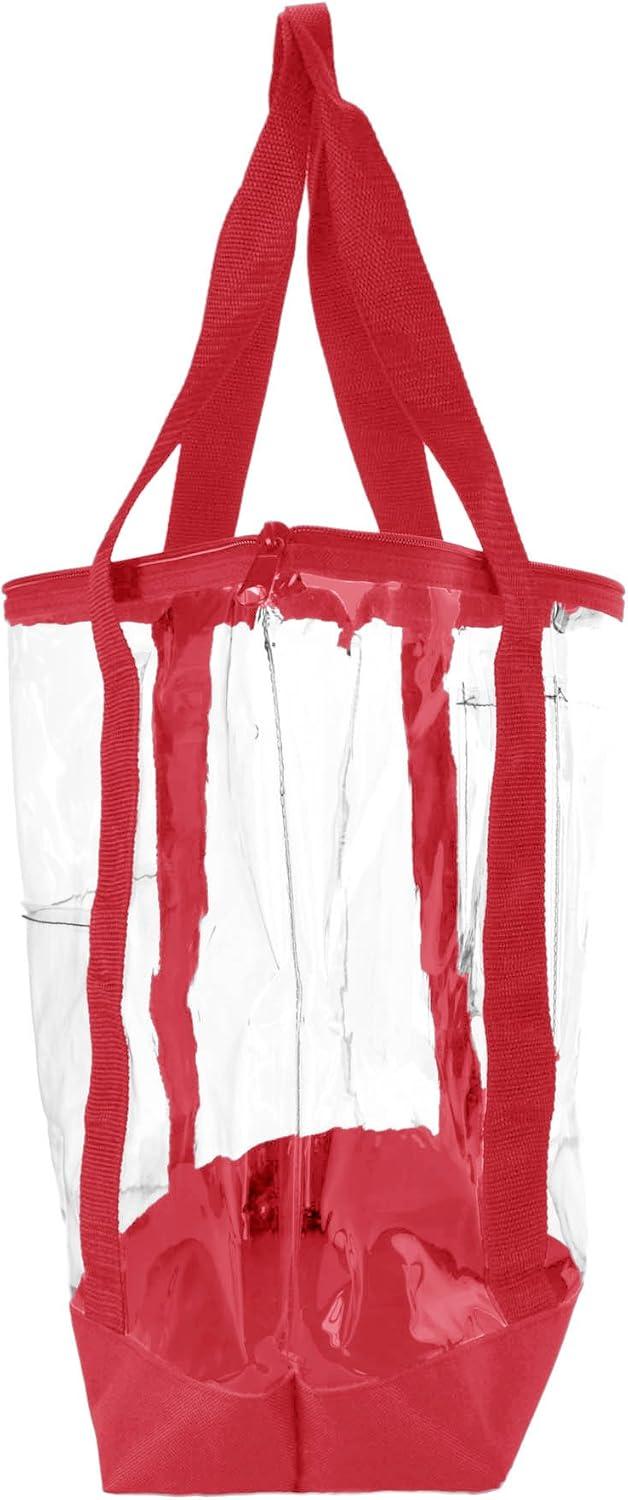 imageDALIX Clear Shopping Bag Security Work Tote Shoulder Bag Womens HandbagRed