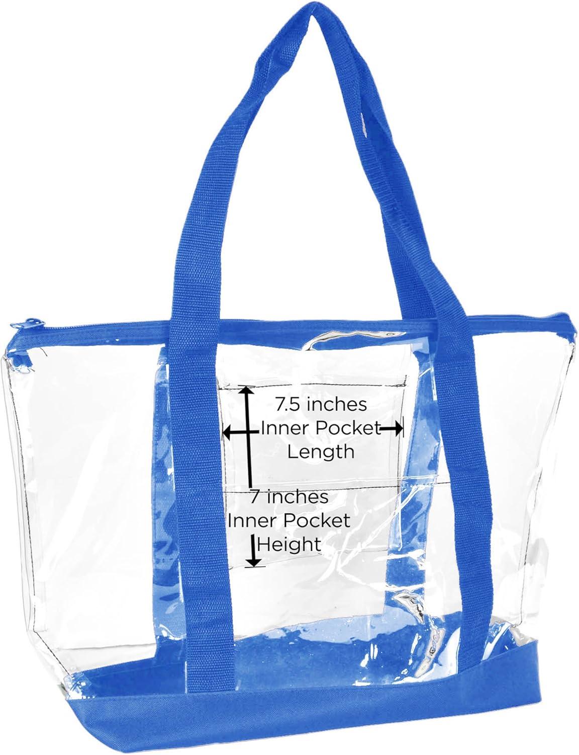 imageDALIX Clear Shopping Bag Security Work Tote Shoulder Bag Womens HandbagRoyal Blue