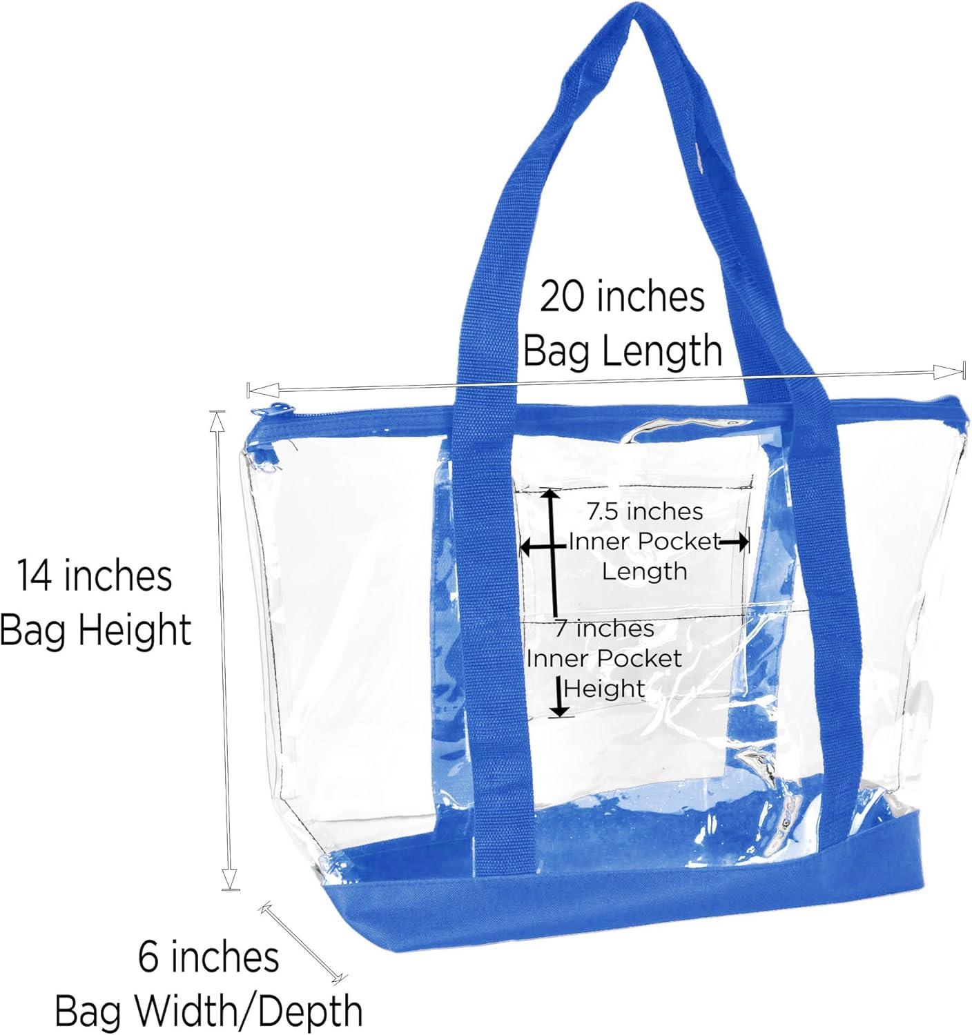 imageDALIX Clear Shopping Bag Security Work Tote Shoulder Bag Womens HandbagRoyal Blue