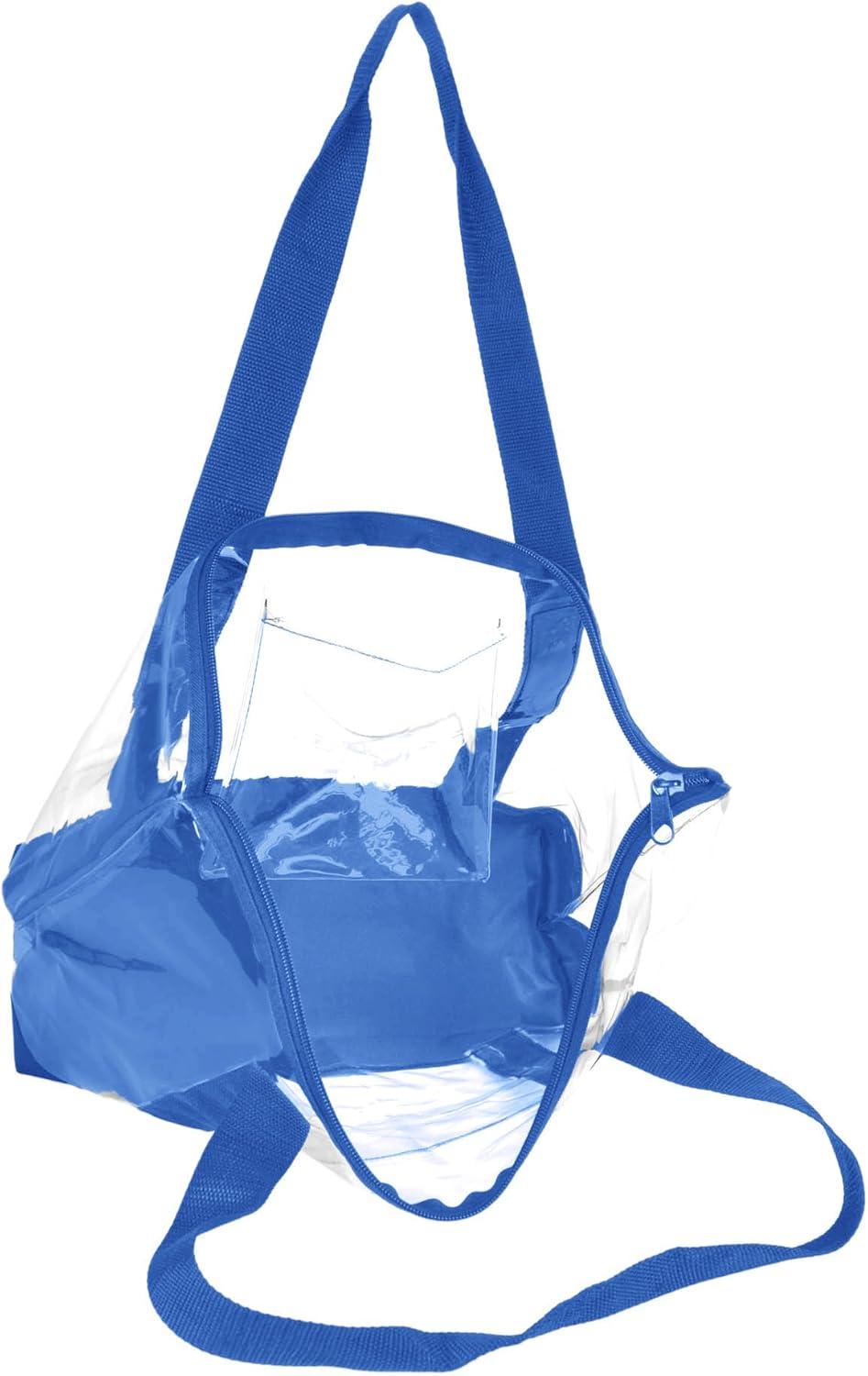 imageDALIX Clear Shopping Bag Security Work Tote Shoulder Bag Womens HandbagRoyal Blue