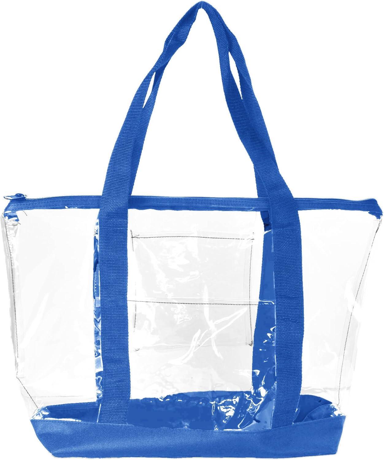 imageDALIX Clear Shopping Bag Security Work Tote Shoulder Bag Womens HandbagRoyal Blue