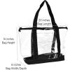 imageDALIX Clear Shopping Bag Security Work Tote Shoulder Bag Womens HandbagBlack
