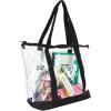 imageDALIX Clear Shopping Bag Security Work Tote Shoulder Bag Womens HandbagBlack