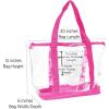 imageDALIX Clear Shopping Bag Security Work Tote Shoulder Bag Womens HandbagHot Pink
