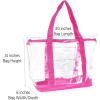 imageDALIX Clear Shopping Bag Security Work Tote Shoulder Bag Womens HandbagHot Pink