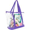 imageDALIX Clear Shopping Bag Security Work Tote Shoulder Bag Womens HandbagPurple