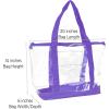 imageDALIX Clear Shopping Bag Security Work Tote Shoulder Bag Womens HandbagPurple