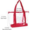 imageDALIX Clear Shopping Bag Security Work Tote Shoulder Bag Womens HandbagRed