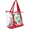 imageDALIX Clear Shopping Bag Security Work Tote Shoulder Bag Womens HandbagRed