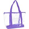 imageDALIX Clear Shopping Bag Security Work Tote Shoulder Bag Womens HandbagPurple