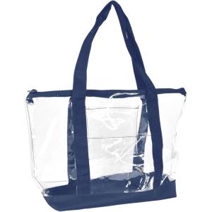 imageDALIX Clear Shopping Bag Security Work Tote Shoulder Bag Womens HandbagNavy Blue