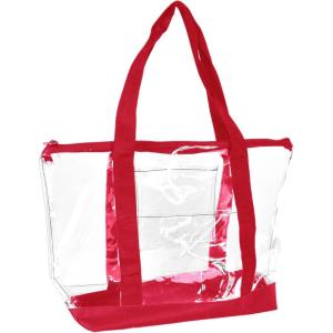 imageDALIX Clear Shopping Bag Security Work Tote Shoulder Bag Womens HandbagRed