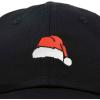 imageChristmas Santa Hat On A Cap Womens Embroidered BallcapBlack