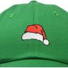 imageChristmas Santa Hat On A Cap Womens Embroidered BallcapKelly Green