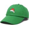 imageChristmas Santa Hat On A Cap Womens Embroidered BallcapKelly Green
