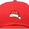 imageChristmas Santa Hat On A Cap Womens Embroidered BallcapRed