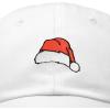 imageChristmas Santa Hat On A Cap Womens Embroidered BallcapWhite