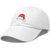 imageChristmas Santa Hat On A Cap Womens Embroidered BallcapWhite