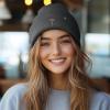 imageDALIX Coffee Martini Embroidered Beanie Food Warm Winter Knit Hat WomenAsphalt Gray