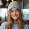 imageDALIX Coffee Martini Embroidered Beanie Food Warm Winter Knit Hat WomenLight Gray