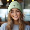 imageDALIX Coffee Martini Embroidered Beanie Food Warm Winter Knit Hat WomenLight Green
