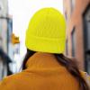 imageDALIX Coffee Martini Embroidered Beanie Food Warm Winter Knit Hat WomenNeon Yellow