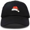 imageChristmas Santa Hat On A Cap Womens Embroidered BallcapBlack