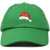 imageChristmas Santa Hat On A Cap Womens Embroidered BallcapKelly Green