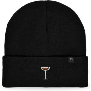 imageDALIX Coffee Martini Embroidered Beanie Food Warm Winter Knit Hat WomenBlack