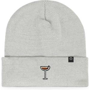 imageDALIX Coffee Martini Embroidered Beanie Food Warm Winter Knit Hat WomenLight Gray
