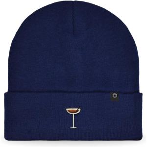 imageDALIX Coffee Martini Embroidered Beanie Food Warm Winter Knit Hat WomenNavy Blue