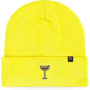 imageDALIX Coffee Martini Embroidered Beanie Food Warm Winter Knit Hat WomenNeon Yellow
