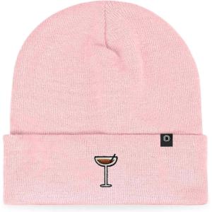 imageDALIX Coffee Martini Embroidered Beanie Food Warm Winter Knit Hat WomenPink