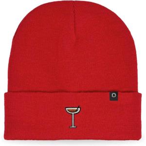 imageDALIX Coffee Martini Embroidered Beanie Food Warm Winter Knit Hat WomenRed