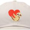 imageDALIX Heart Cute Sloth Hat Womens Embroidered Baseball CapBeige