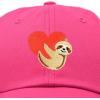 imageDALIX Heart Cute Sloth Hat Womens Embroidered Baseball CapHot Pink