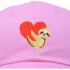 imageDALIX Heart Cute Sloth Hat Womens Embroidered Baseball CapLight Pink