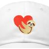 imageDALIX Heart Cute Sloth Hat Womens Embroidered Baseball CapWhite