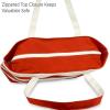 imageLove Big Heart Womens Embroidered Striped Tote Bag Premium CottonRed
