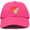 imageDALIX Heart Cute Sloth Hat Womens Embroidered Baseball CapHot Pink