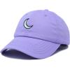 image:imageDALIX Moon Embroidered Crescent Astronomy Night Cotton Dad Hat Baseball Cap Adjustable WomensLavender