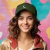 image:imageDALIX Moon Embroidered Crescent Astronomy Night Cotton Dad Hat Baseball Cap Adjustable WomensOlive