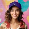 image:imageDALIX Moon Embroidered Crescent Astronomy Night Cotton Dad Hat Baseball Cap Adjustable WomensPurple