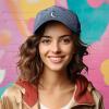 image:imageDALIX Moon Embroidered Crescent Astronomy Night Cotton Dad Hat Baseball Cap Adjustable WomensWashed Navy Blue
